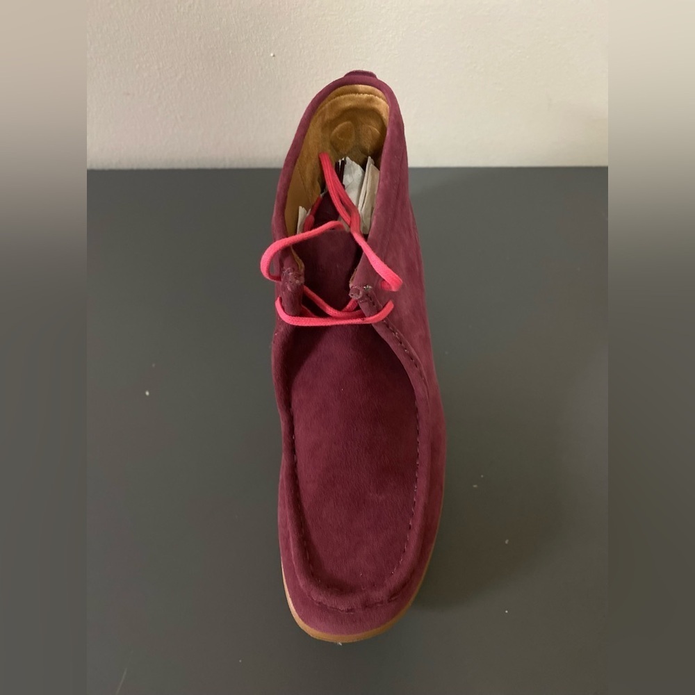 NWOT Hush Puppies Mens Bridgeport Wine Red Suede Chukka Boots US Size 13 - Picture 5 of 14